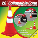 Traffic Safety Cone - Collapsible with Safety Light