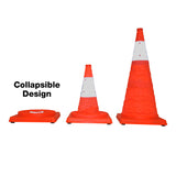 Traffic Safety Cone - Collapsible with Safety Light
